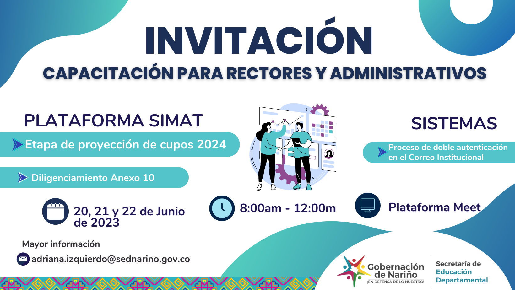 Invitación - Capacitación para Rectores y Administrativos